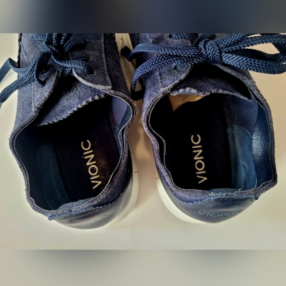 Vionic Women's Taylor Genuine Suede Leather Sneakers Dark Blue US 8.5 - Picture 7 of 13